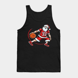 Santa Slam Dunk, Merry Christmas Gift, Basketball Gift Tank Top